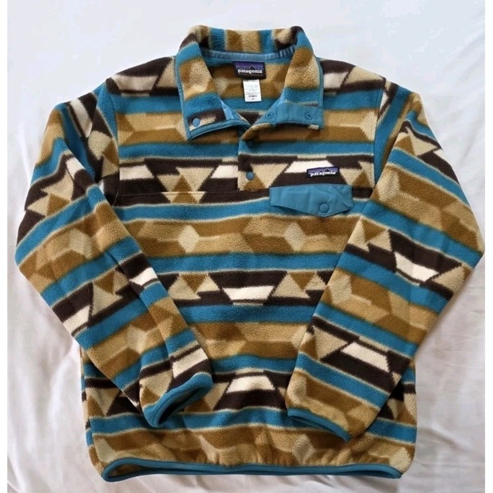 Patagonia Synchilla Snap-T Fleece Pullover-Aztec Mountains Guatemala Tango-Small